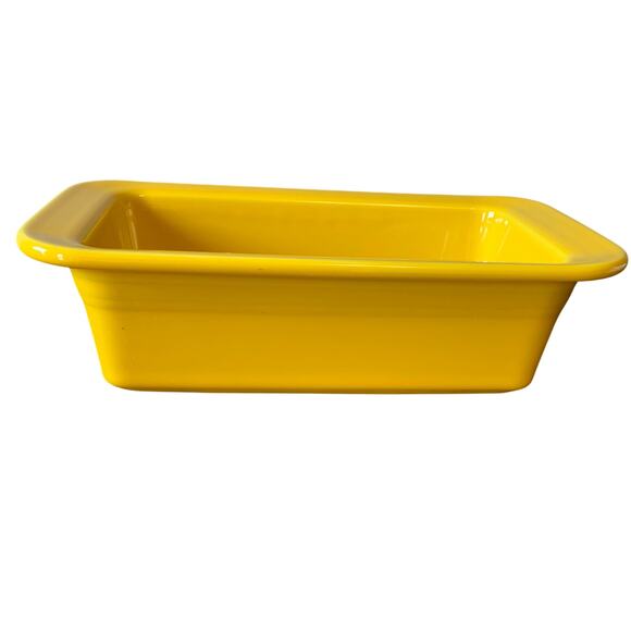 Fiesta Ware Loaf Pan Meatloaf Bread Baker Daffodil Yellow Dish Made in USA - Picture 1 of 8